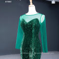 Jancember RSM67083 green mermaid lady women long sleeve evening dresses